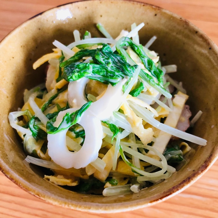 お弁当にも☆ちくわと水菜のマヨポン酢和え